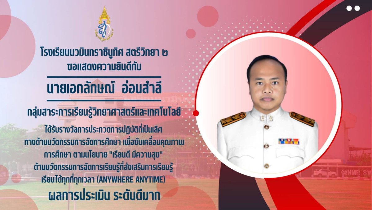 ประกาศ สพม.กท 2 เรื่อง ประกาศผลการประกวดการปฏิบัติที่เป็นเลิศทางด้านนวัตกรรมการจัดการศึกษาเพื่อขับเคลื่อนคุณภาพการศึกษา ตามนโยบาย 